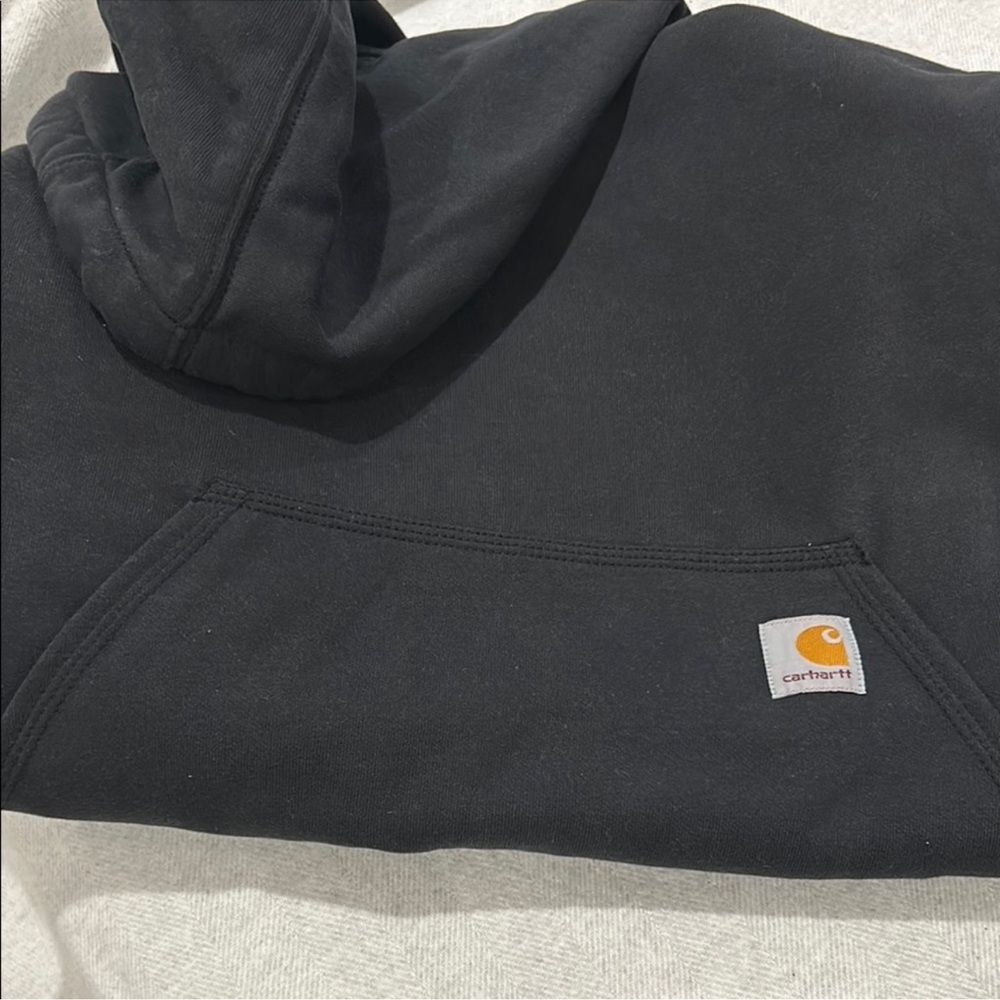 Carhartt Black Hoodie Size Large Loose Fit Mens Sweatshirt Pullover K121